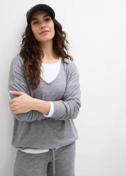 Femme bonprix Sweats|Sweat-shirt oversize effet maille