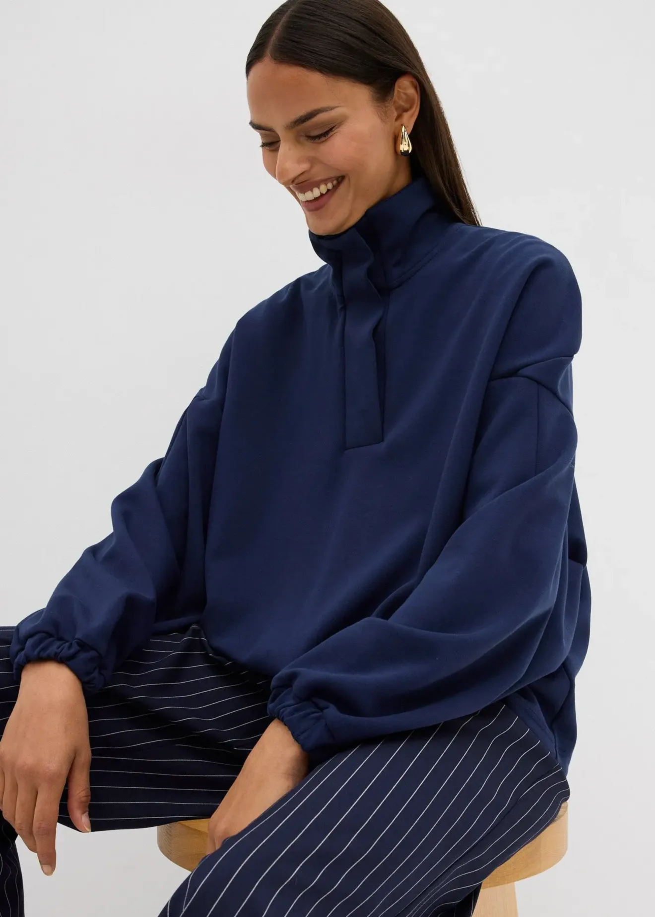 Femme bonprix Sweats|Sweat-shirt oversize en néoprène