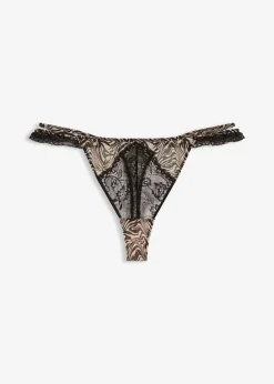 Femme bonprix Dessous|Bas|Tanga string en mesh imprimé