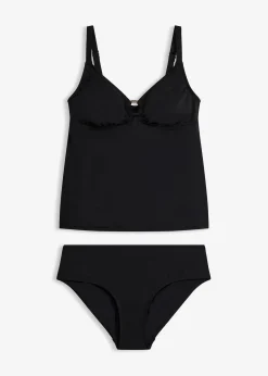 Femme bonprix Tankinis|Tankini avec détail anneau (ens. 2 pces)
