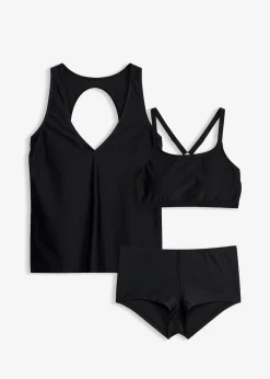 Femme bonprix Tankinis|Tankini (ens. 3 pces) avec haut de maillot bandeau