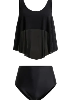 Femme bonprix Tankinis|Tankini (ens. 2 pces) avec mesh transparent