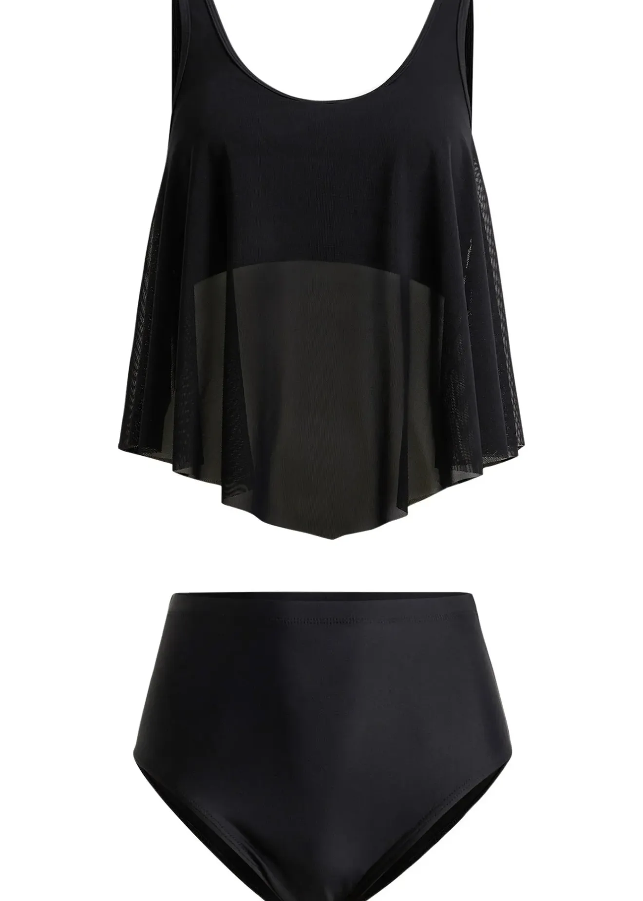 Femme bonprix Tankinis|Tankini (ens. 2 pces) avec mesh transparent