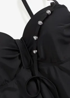 Femme bonprix Grands Bonnets D-F|Tankinis|Tankini long à bretelles décoratives (ens. 2 pces)