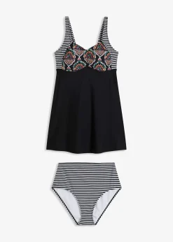 Femme bonprix Maillots De Bain Couvrants|Tankinis|Tankini long avec shorty taille haute (ens. 2 pces)