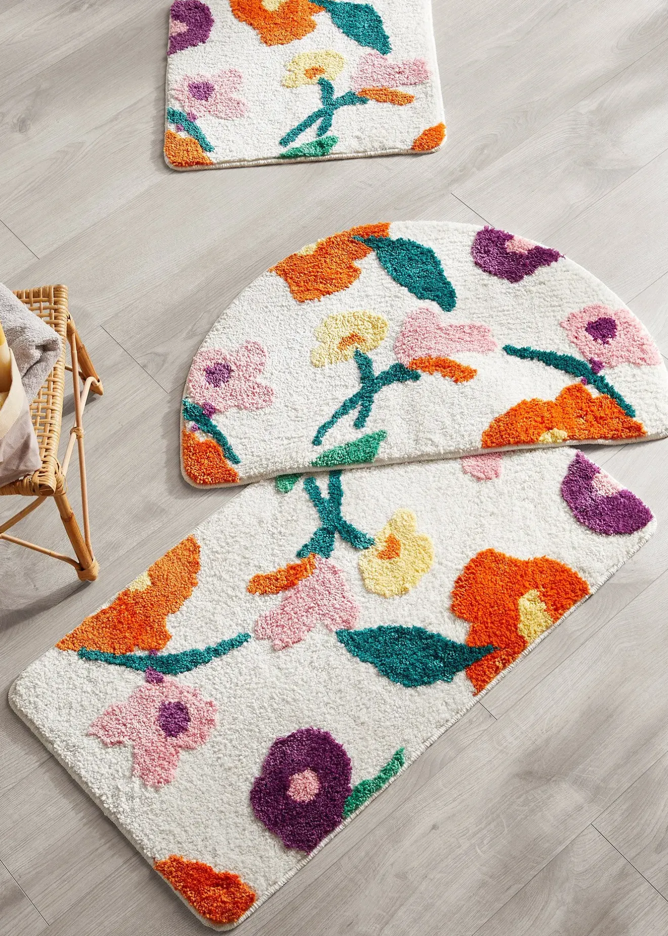 bonprix Salle De Bain·Tapis De Bain|Tapis De Bain|Tapis de bain tufté à motif floral