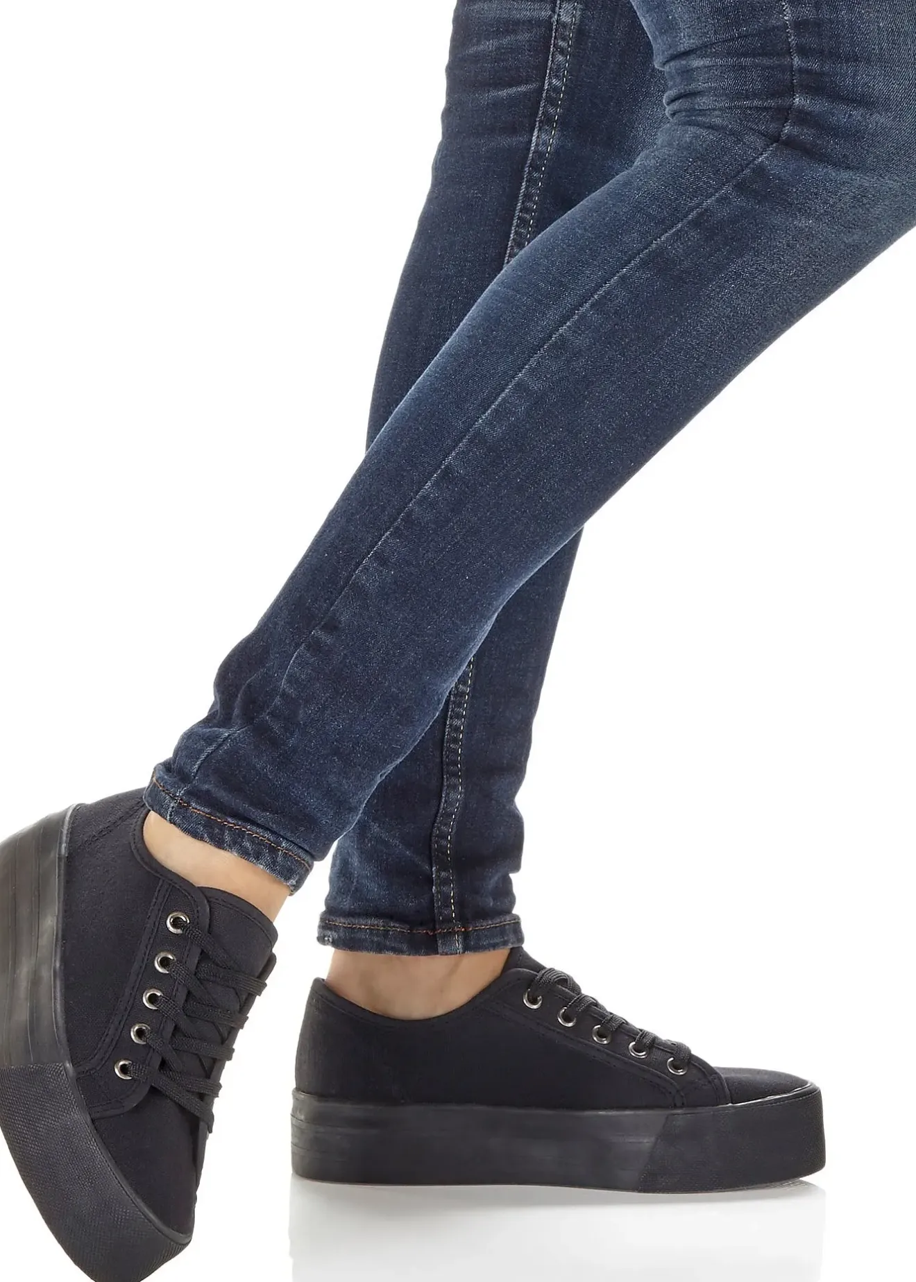 bonprix Tennis en toile à plateforme|Femme Sneakers