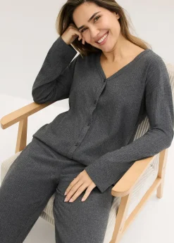 bonprix Tenue d’intérieur en matière côtelée|Femme Homewear|Lingerie Nuit
