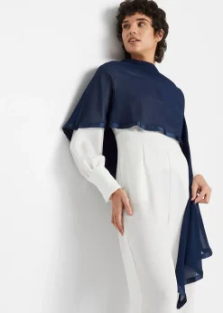 bonprix Étole avec bordure en satin|Femme Ponchos|Maille