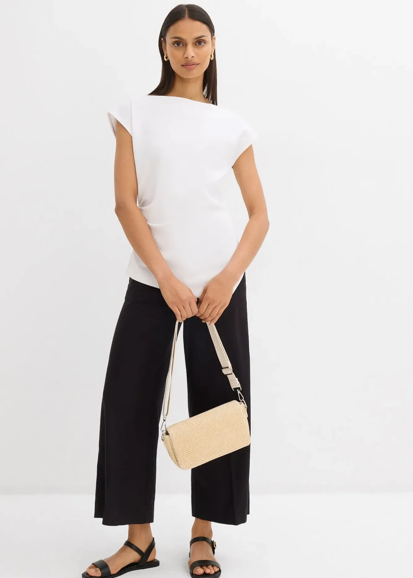 Femme bonprix T-Shirts & Tops|Top à base asymétrique en matière néoprène confortable