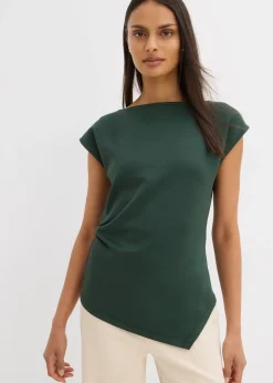 bonprix Top à base asymétrique en matière néoprène confortable|Femme T-Shirts & Tops