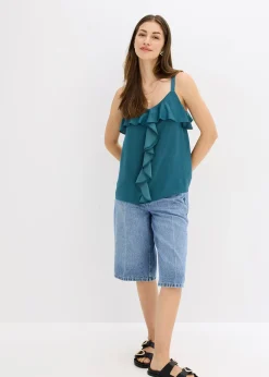 Femme bonprix Chemisiers|T-Shirts & Tops|Top à bretelles fines en satin brillant