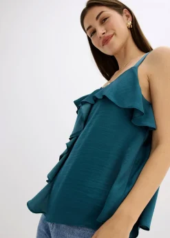 Femme bonprix Chemisiers|T-Shirts & Tops|Top à bretelles fines en satin brillant