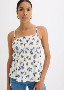 Femme bonprix T-Shirts & Tops|Top à fines bretelles en crêpe texturé