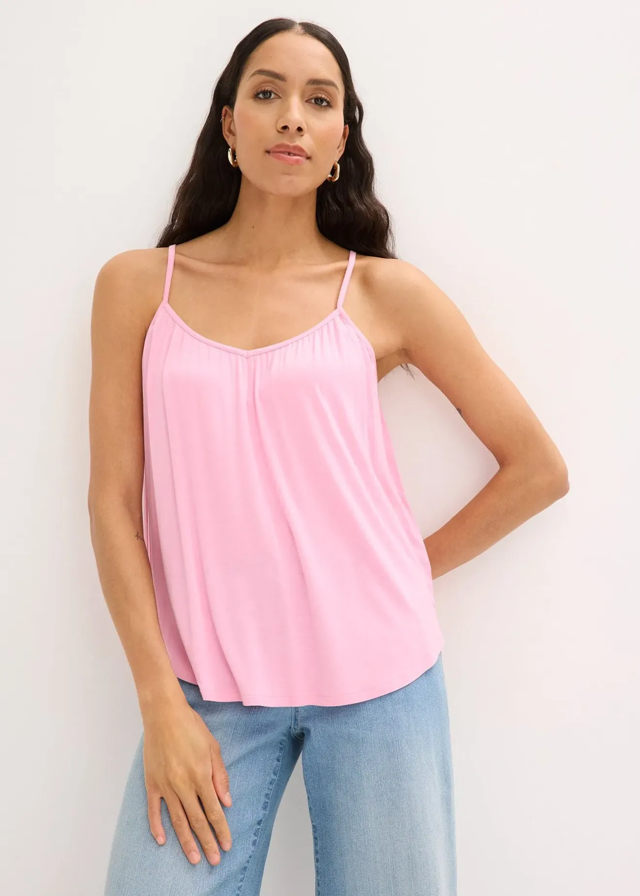 Femme bonprix T-Shirts & Tops|Top à fines bretelles en viscose fluide