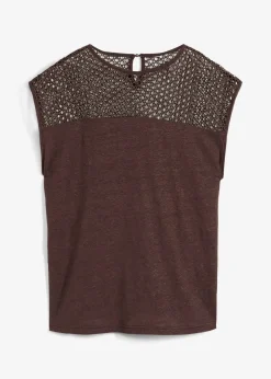 bonprix Top 100% lin|Femme Premium|T-Shirts & Tops