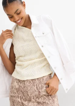 Femme bonprix T-Shirts & Tops|Top asymétrique en matière texturée