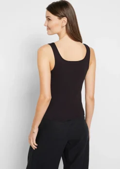 bonprix Top côtelé 100% coton|Femme Tricots De Peau|Basiques