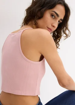 bonprix Top côtelé 100% coton|Femme T-Shirts & Tops