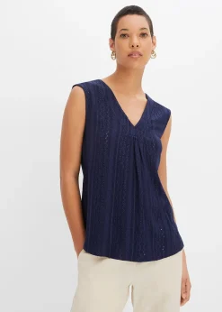 bonprix Top en broderie anglaise|Femme T-Shirts & Tops
