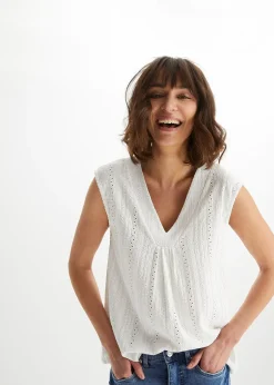 Femme bonprix T-Shirts & Tops|Top en broderie anglaise