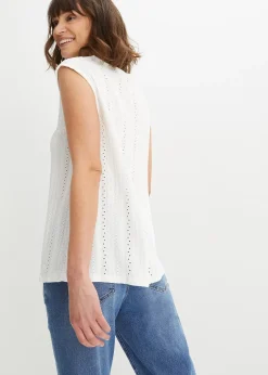 Femme bonprix T-Shirts & Tops|Top en broderie anglaise