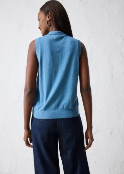 bonprix Top en fine maille avec soie et col polo|Femme Maille|Premium