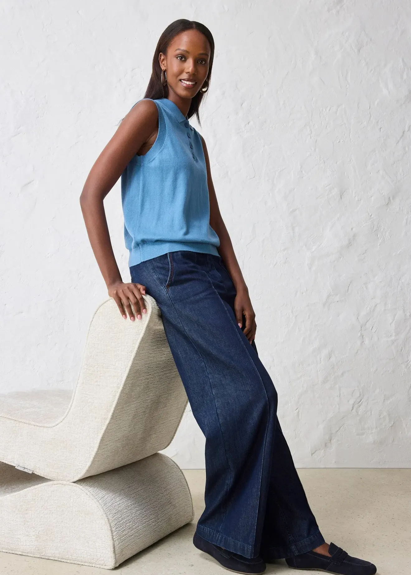 bonprix Top en fine maille avec soie et col polo|Femme Maille|Premium