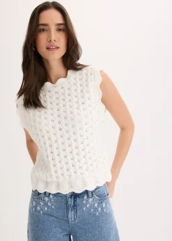Femme bonprix Maille|T-Shirts & Tops|Top en maille 100% coton