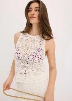 Femme bonprix Maille|T-Shirts & Tops|Top en maille ajourée