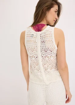 Femme bonprix Maille|T-Shirts & Tops|Top en maille ajourée