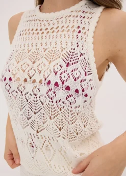 Femme bonprix Maille|T-Shirts & Tops|Top en maille ajourée