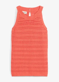 bonprix Top en maille ajourée avec lin|Femme Maille|Premium