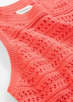 bonprix Top en maille ajourée avec lin|Femme Maille|Premium