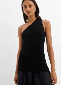 Femme bonprix Maille|T-Shirts & Tops|Top en maille asymétrique en viscose mélangée