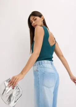 bonprix Top en maille avec un lien brillant|Femme Maille|T-Shirts & Tops