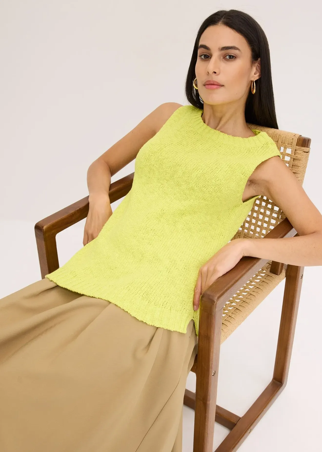 Femme bonprix Maille|T-Shirts & Tops|Top en maille coton texturée