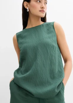 Femme bonprix Deux Pièces & Ensembles|Chemisiers|Top en viscose mélangée, effet froissé