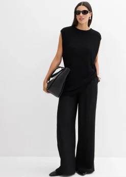 Femme bonprix Maille|T-Shirts & Tops|Top fluide en maille de viscose, coupe ballon