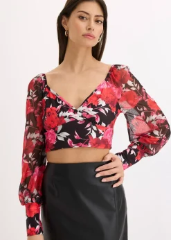 bonprix Top manches longues, cropped|Femme Chemisiers|T-Shirts & Tops