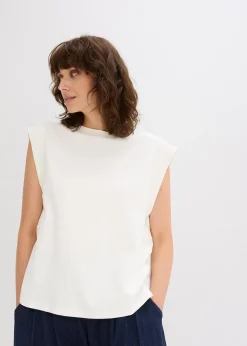 Femme bonprix T-Shirts & Tops|Top oversize avec mancherons en bord-côte