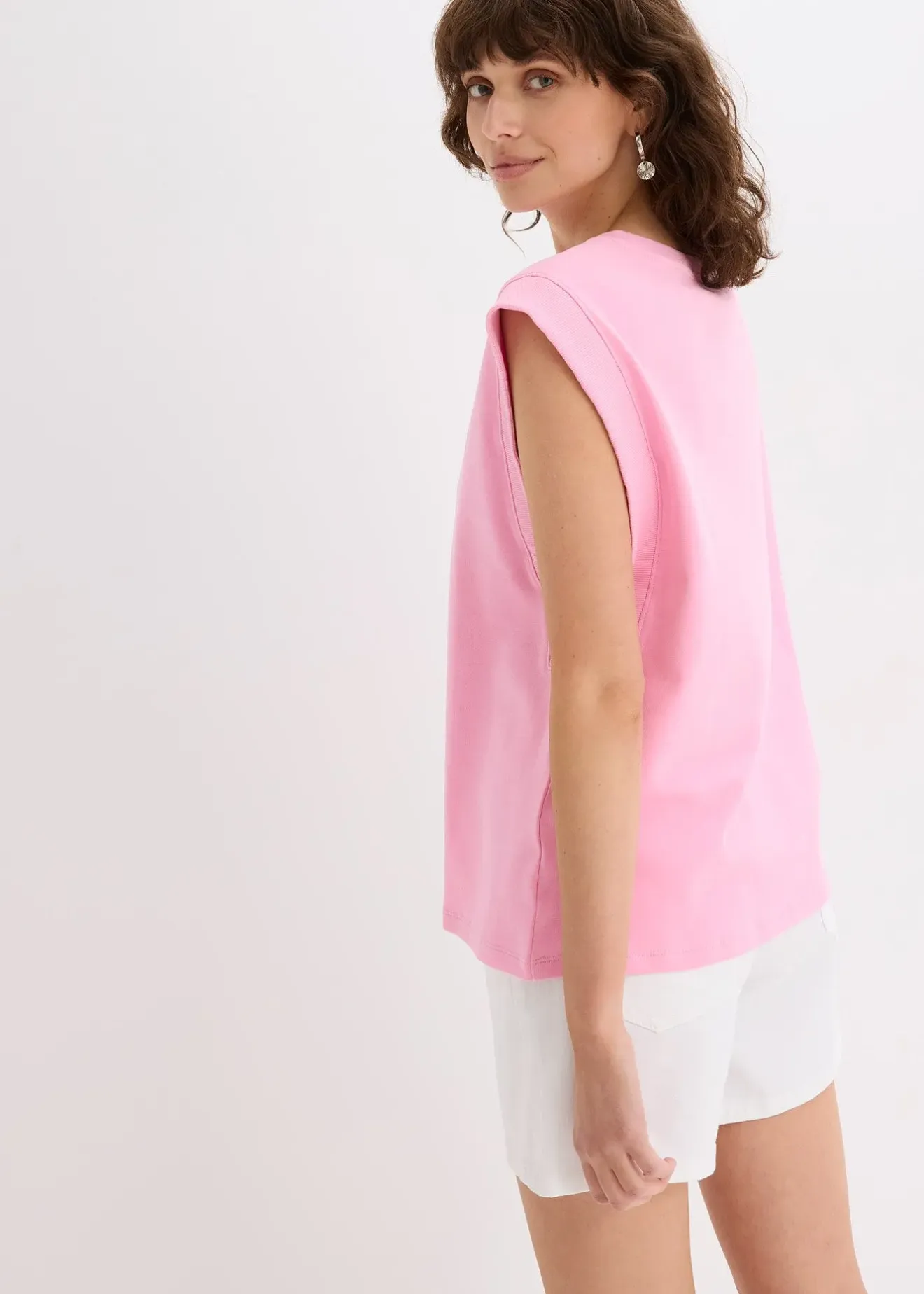 Femme bonprix T-Shirts & Tops|Top oversize avec mancherons en bord-côte