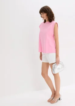 Femme bonprix T-Shirts & Tops|Top oversize avec mancherons en bord-côte