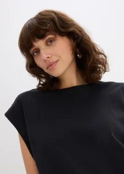Femme bonprix T-Shirts & Tops|Top oversize avec mancherons en bord-côte