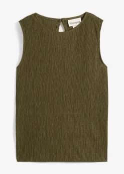 bonprix Top sans manches aspect froissé|Femme T-Shirts & Tops