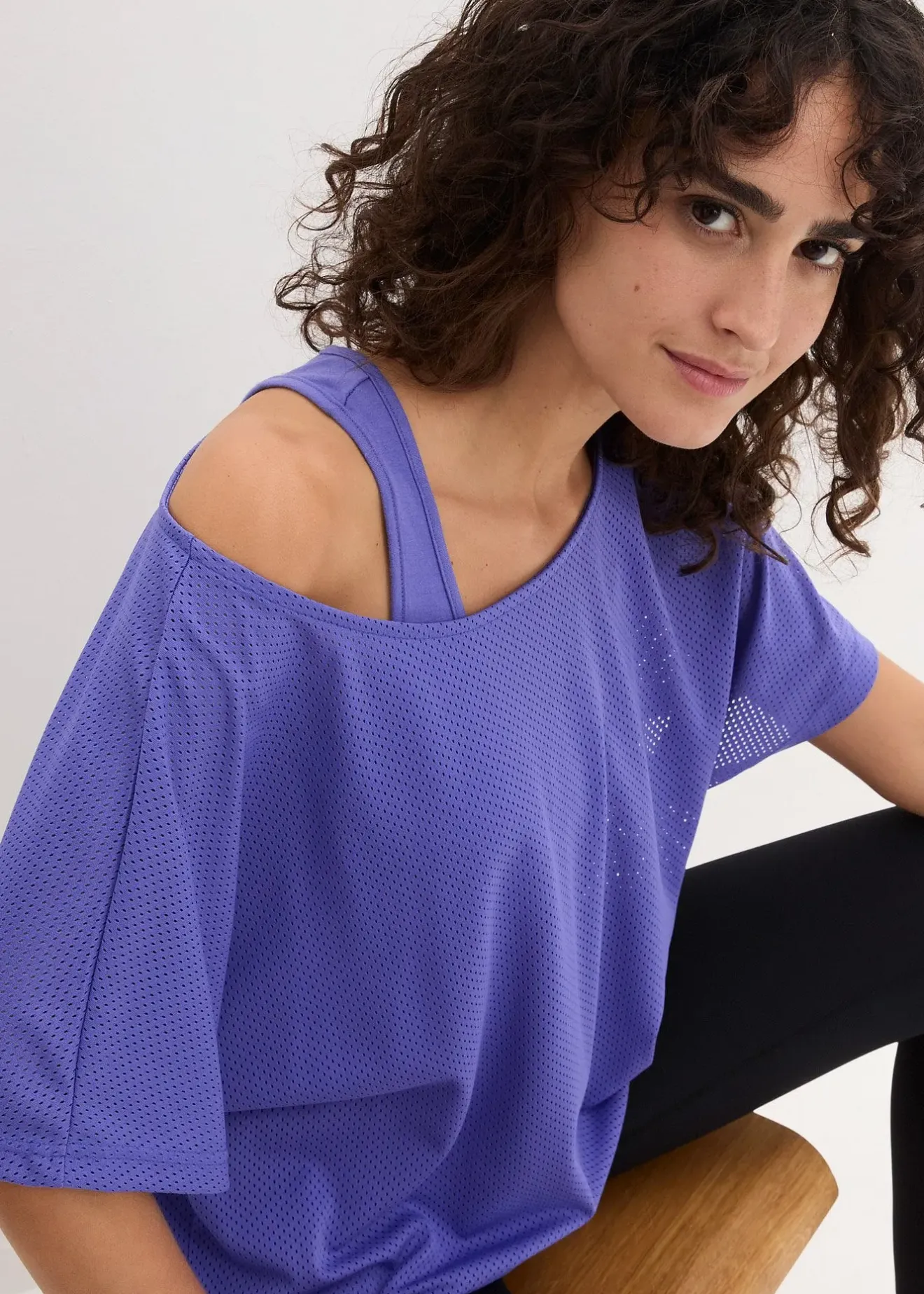 Femme bonprix Vêtements De Sport|T-Shirts & Tops|Top sportif avec haut en mesh (ens. 2 pces)