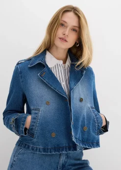 bonprix Trench court en denim|Femme Vestes & Manteaux