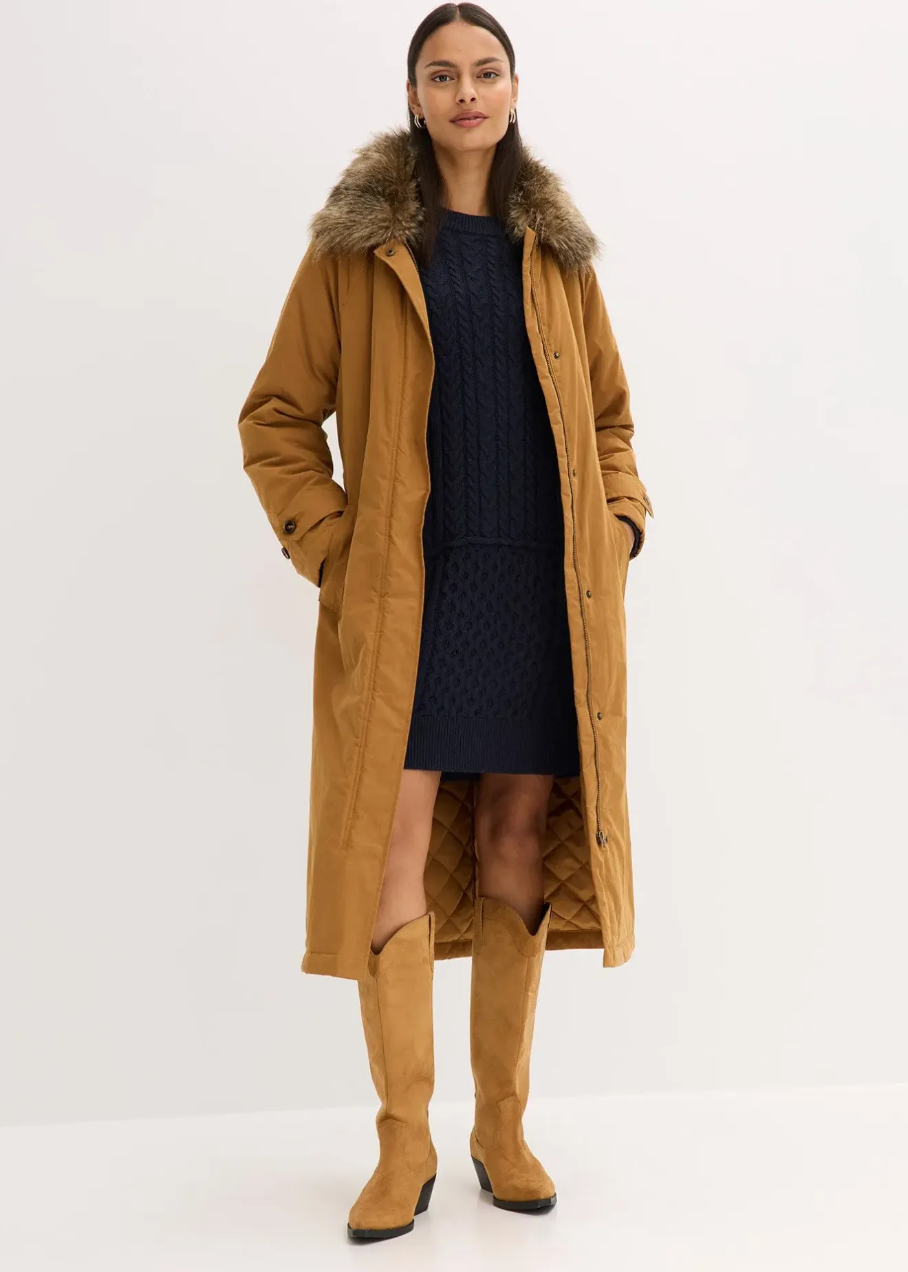 bonprix Trench-coat rembourré à col amovible|Femme Vestes & Manteaux