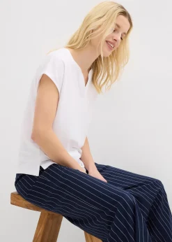 Femme bonprix T-Shirts & Tops|T-shirt à bordure satinée