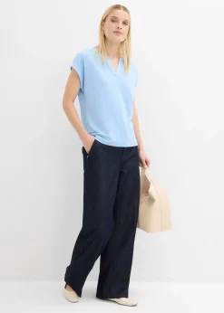 Femme bonprix T-Shirts & Tops|T-shirt à bordure satinée